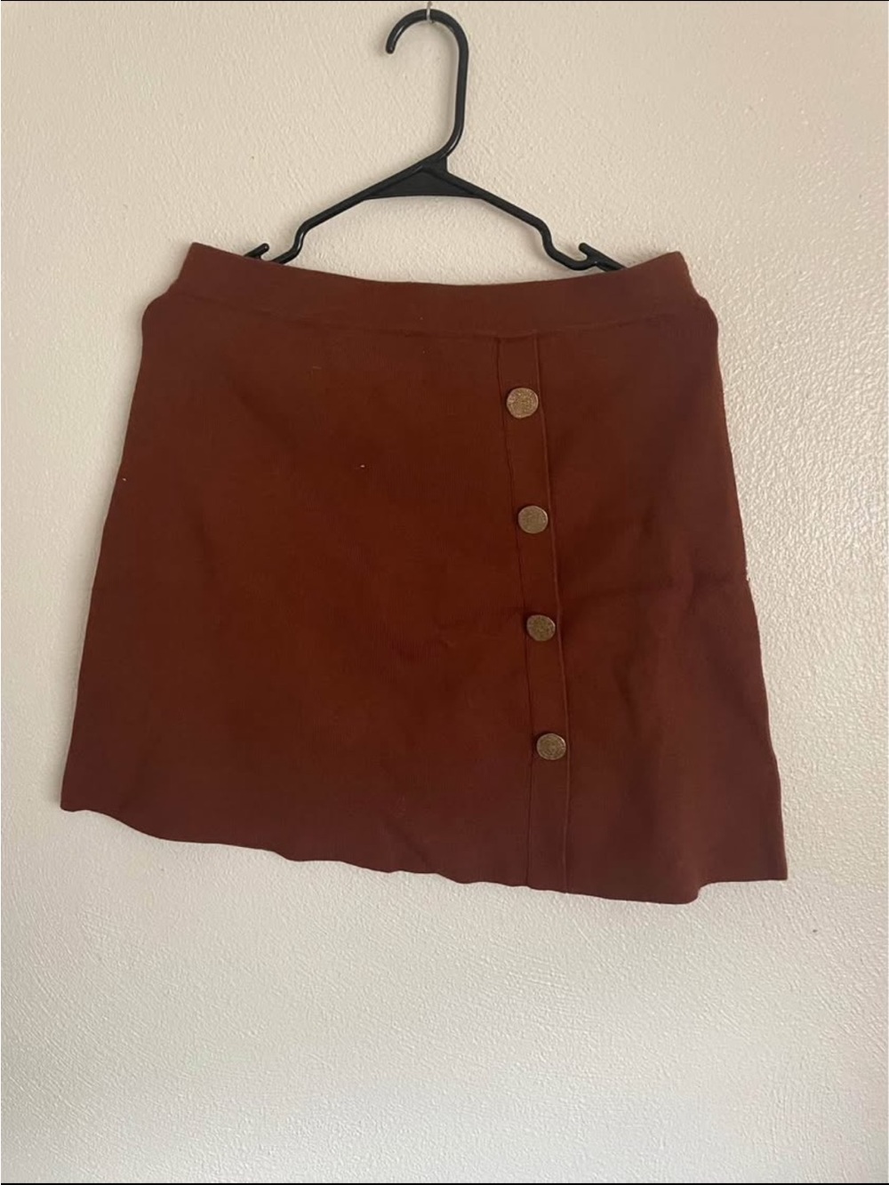 Women’s Button-Front Brown Mini Skirt